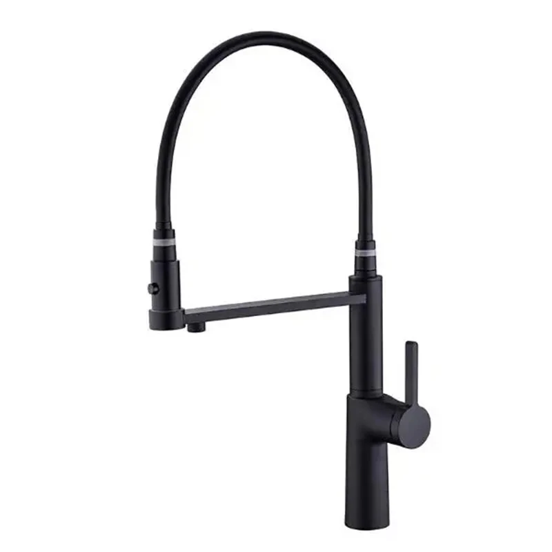

Brass Black Hot and Cold Kitchen Faucet With Pure Water Rotary Dual Use Straight Drinking Faucet