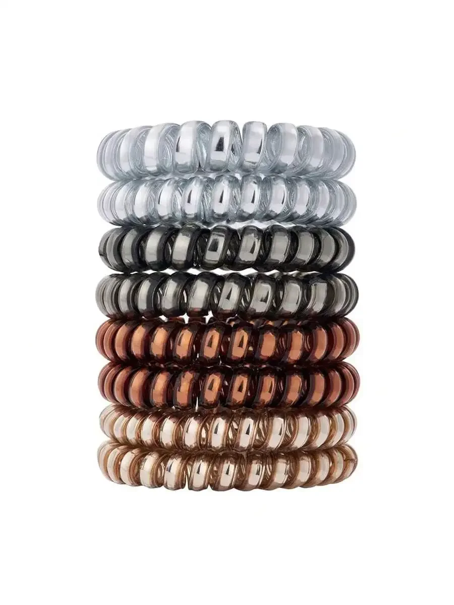 12Pcs TPU Spiral Hair Ties No Crease Elastic Bands For All Hair Types