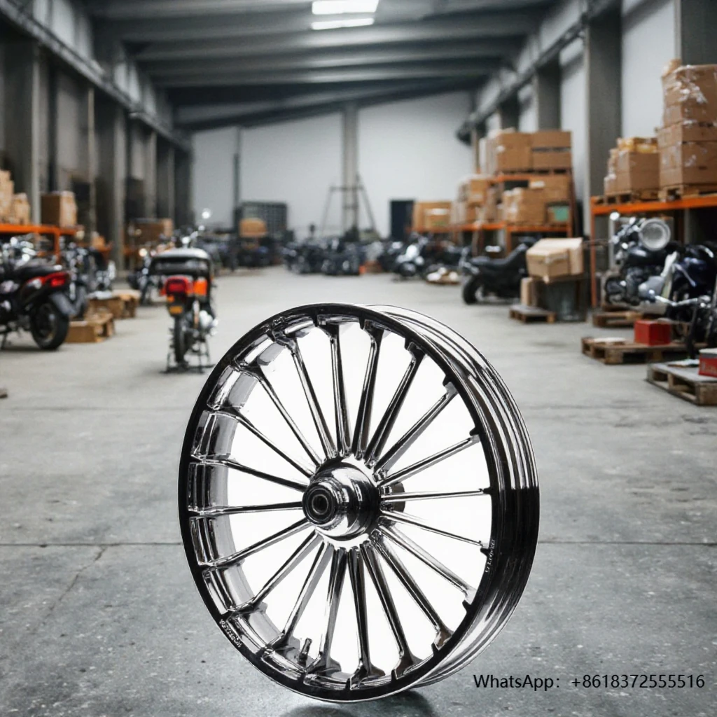 

Multi-Spoke Chrome Front 23*3.75 Inch Motorcycle Wheels Rims for 18-later harley Softail Fatboy Breakout, Tubeless Wheels Rims