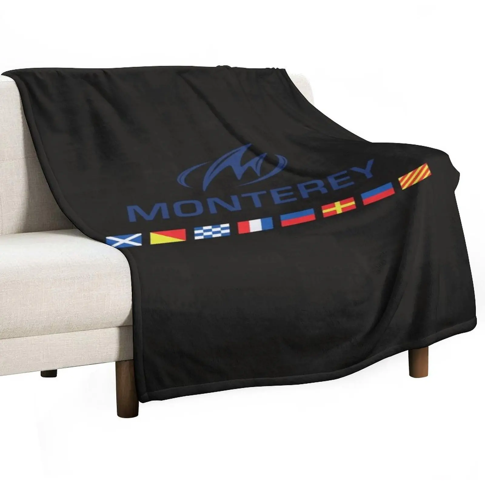 

Vintage Short Sleeve Monterey Boats Blue Logo Throw Blanket Fashion Sofas Luxury St Softest for winter Blankets