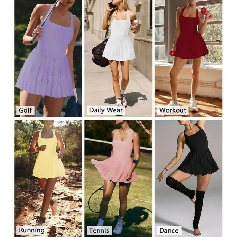 

Women's Tennis Spor Skirt Set with Flounces Ele Casual Outfit Autumn Seven-Quarter Sve Top ort Pants