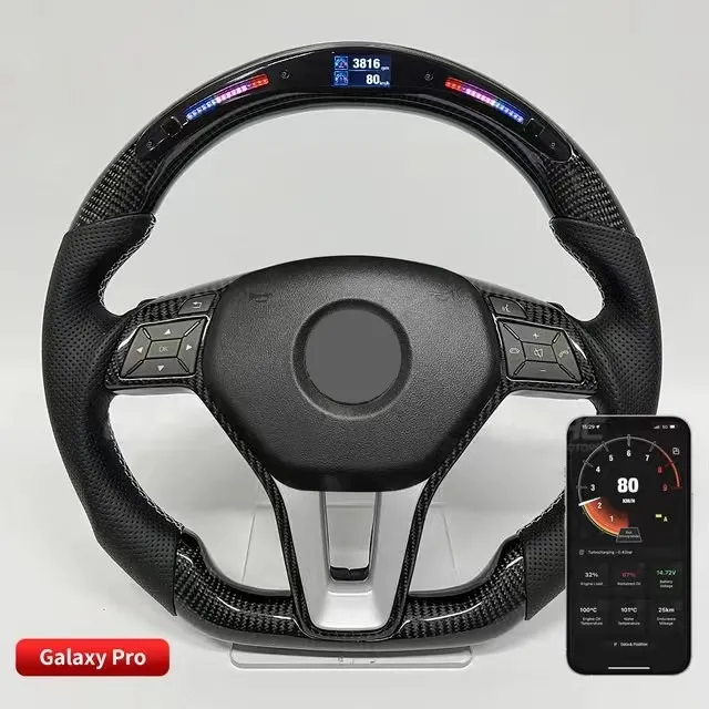 Real Carbon Fiber LED Steering Wheel for BENZ E C CLS Class W218 W212 W204 W207