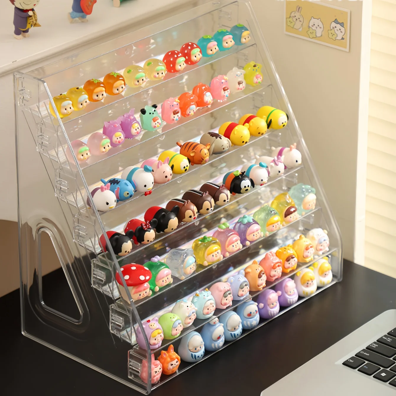 رف حامل عرض أكريليك حامل شفاف حامل عرض العطور أرقام ديكور سطح المكتب وألعاب عرض منظم