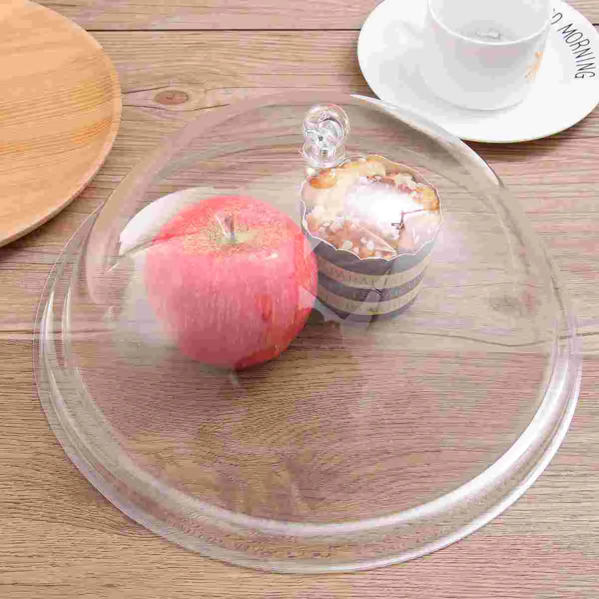 

1Pc Acrylic Round Food Cover Food Tent Food Insulation Lid for Home Bread Dessert Dish Transparent (8-inch 21cm Random S