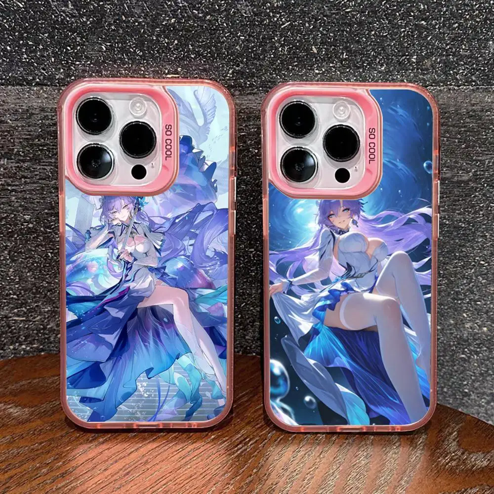 Etui na telefon Wuthering Waves Cantarella różowy IMD Kolorowy srebrny Odpowiednie miękkie etui na iPhone 16 15 14 13 12 11 XS Pro Max