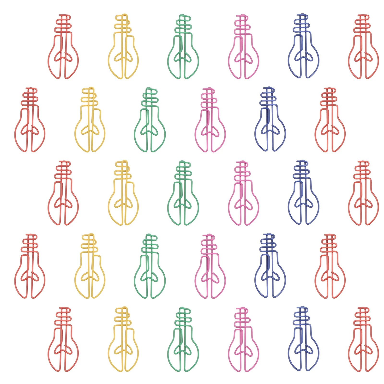 

30Pcs Light Bulb Shape Paper Clips Colorful Creative Bookmark Clips for Office School Home Documents Marking Notes