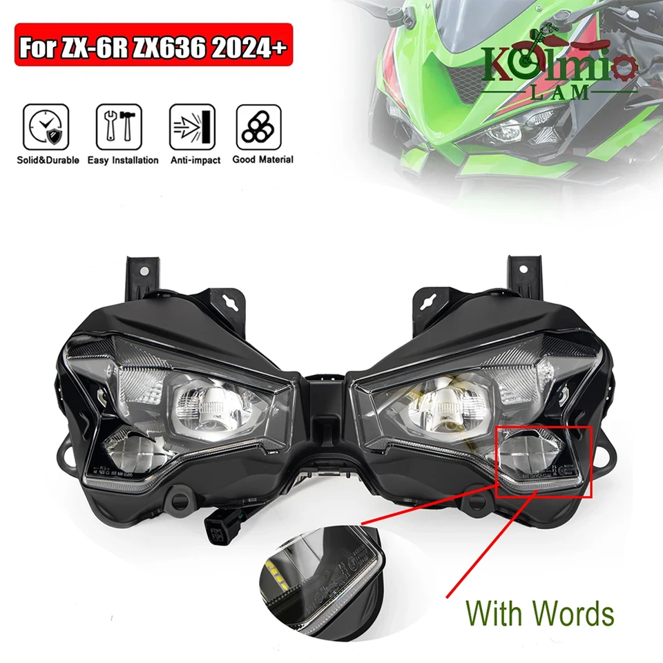 Fit For 2024 - 2026 KAWASAKI ZX-6R ZX6R Headlight Motorcycle Front