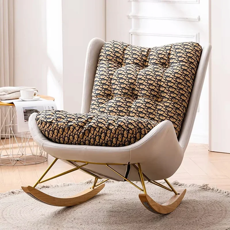 For Luxus Nordic Home Single Recliner Casual Lounger Lazy Gepolsterter Schaukel stuhl für Wohnzimmer
