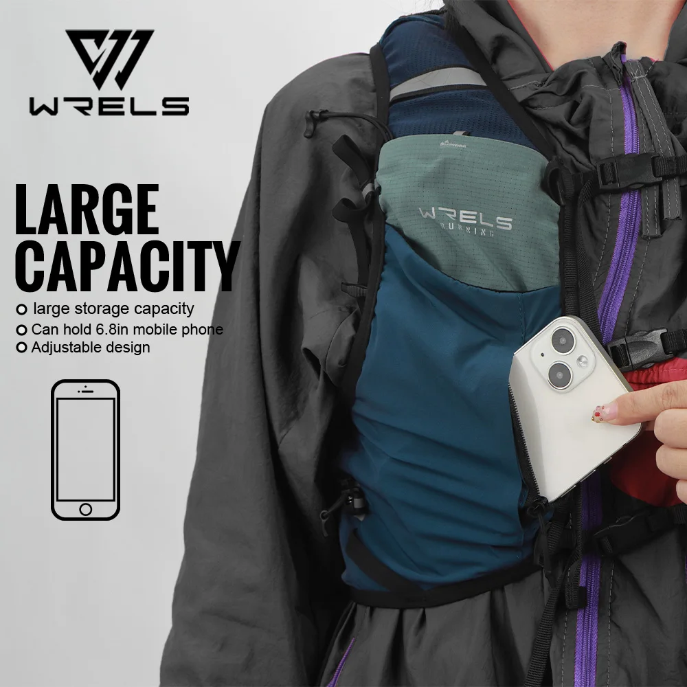 WRELS Running Vest Lightweight Hydration Vest Hiking Trail Marathon Race for Women and Men  Quick dry  Water-Resistant Vest Bag