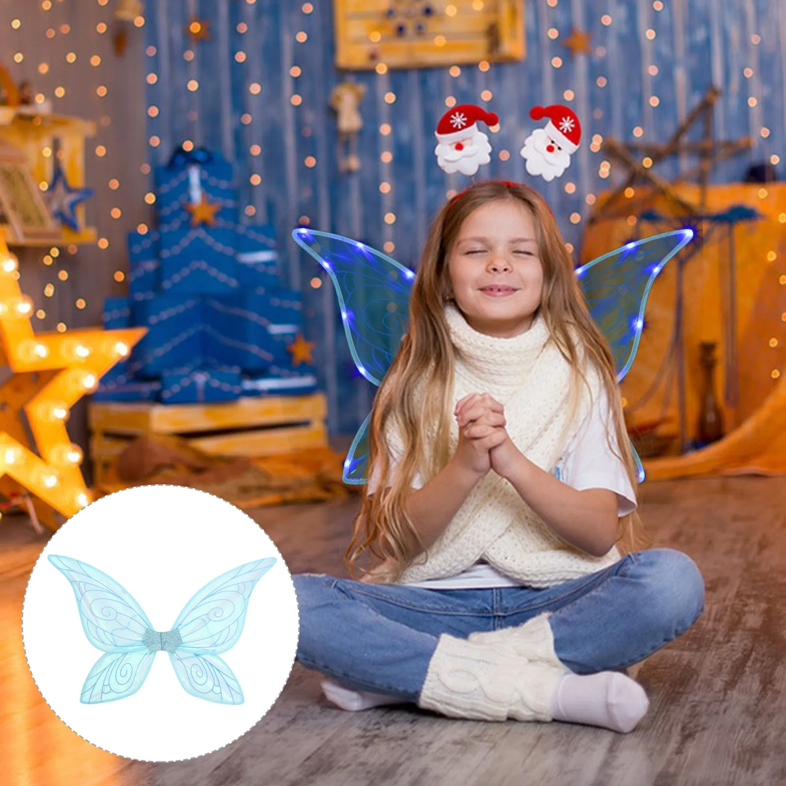 Aile de fée Cosplay avec aile de papillon lumineuse pour femmes, décor de fête de Festival, accessoire de Costume magique