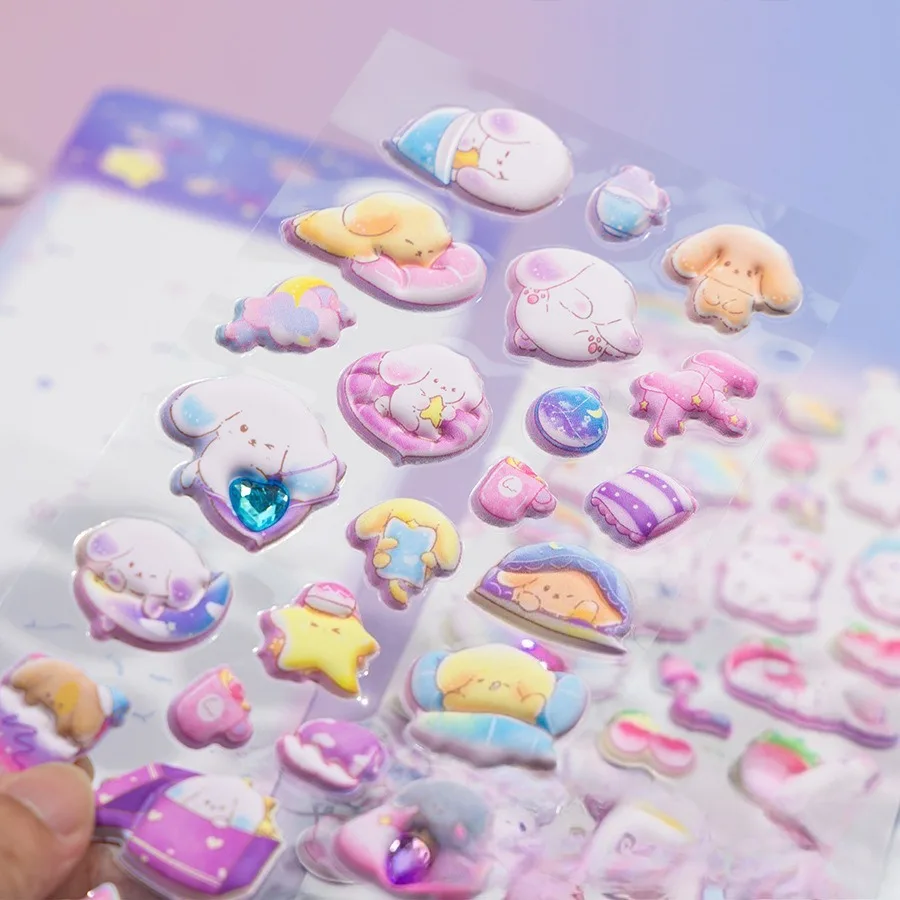 

1PCS Random style Diary planner 3D cartoon foam animal stickers decoration diary children's cat Christmas decals
