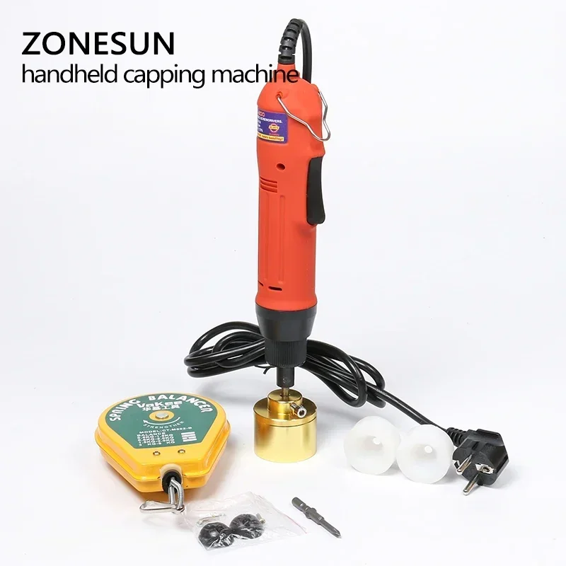 ZONESUN-Máquina Manual de tapado de botellas, sellador de tapas de rosca de 10-30MM
