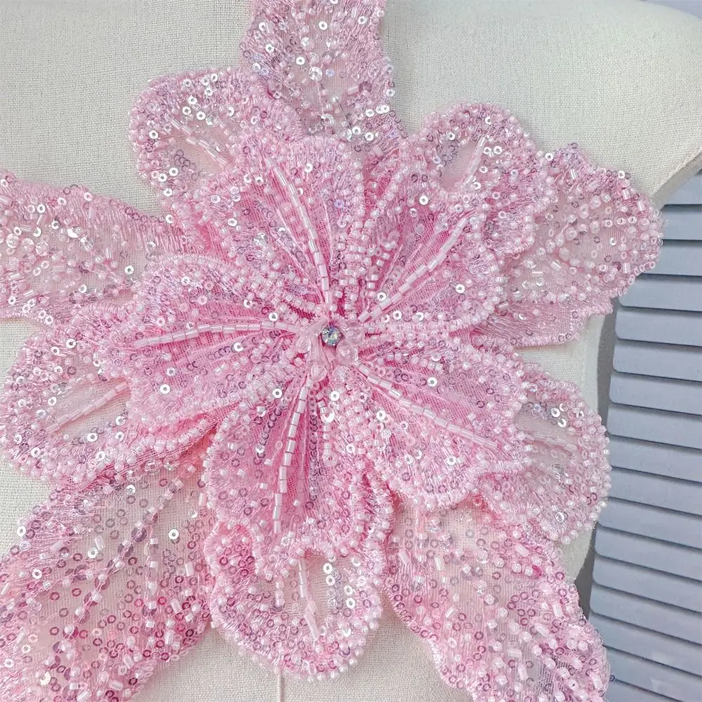 Polyester fibre Chest Flower Women's Clothing Children's Clothing Brooch Accessories Embroidery Multi-layer Sequin