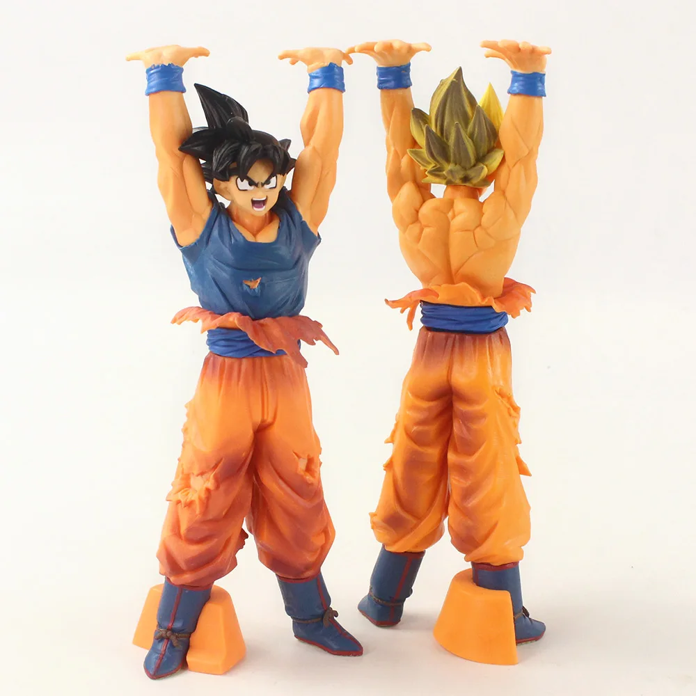 24CM Anime Dragon Ball Super Saiyan Son Goku Kakarotto Spirit Bomb Action Figure Pvc Model Collection Toys Gift