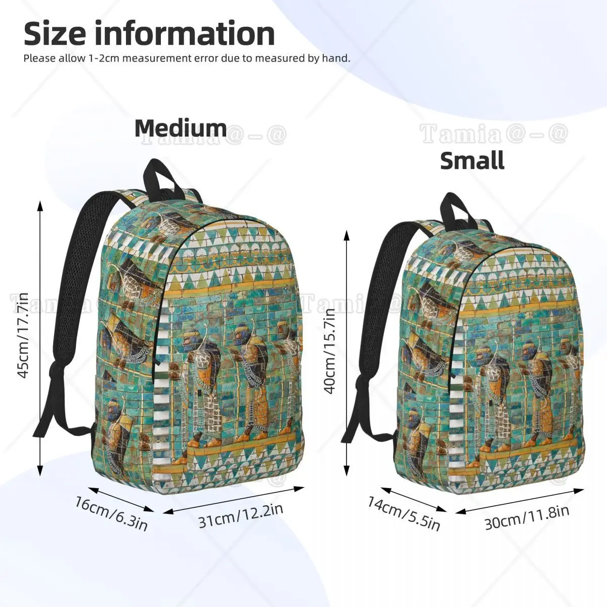 Persian Guard Of Darius Persepolis Ancient Egypt Mosaic Backpack Daypack Children BookBag School Bag Shoulder Bags for Boys Girl