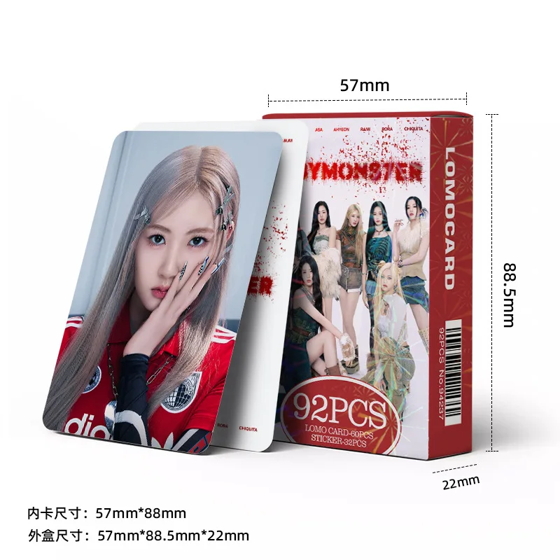 Imagem -04 - Babymonster Idol Album Lomo Cartões hd Photocards Adesivos Haram Ahyeon Rora Asa Fãs Presentes Novo Babymons7er 92 Peças por Conjunto