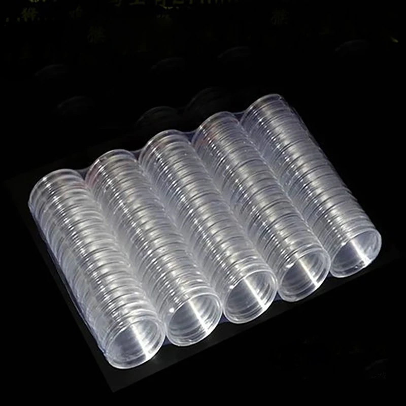 

Diameter 19/23/25/30mm Round 5pcs Transparent Coin Capsules Crafts Containers Storage/Collection Boxes Holders