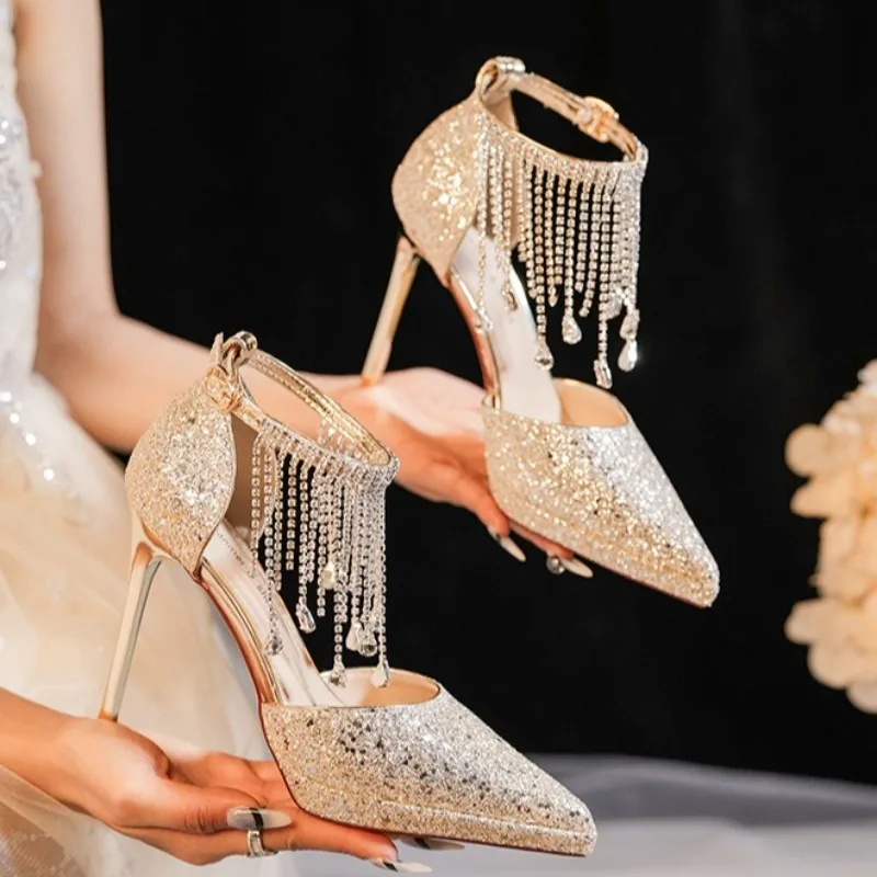 

Luxury Women Wedding Shoes Exquisite Rhinestone High Heeled Sandals for Woman Fashion Casual Shoe Designer Shoes Sandalias Mujer