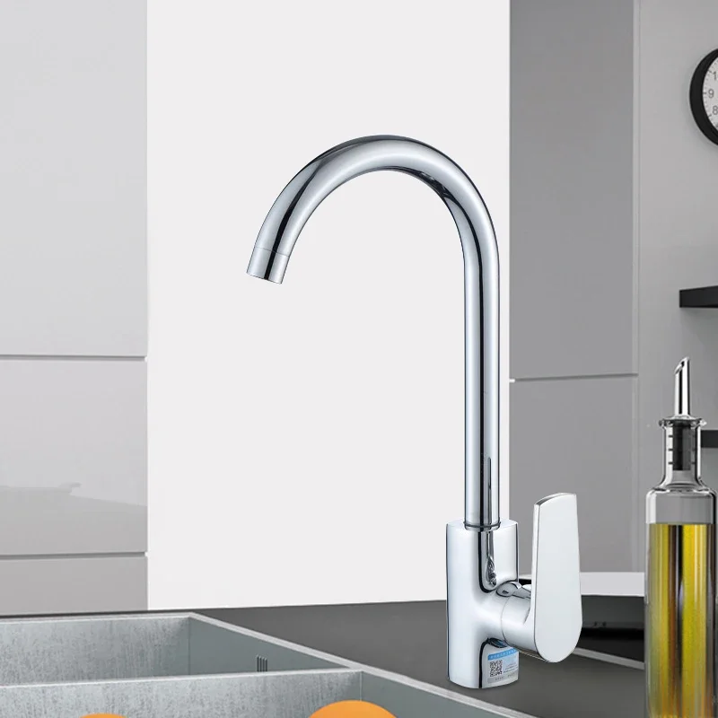 Classic Kitchen Faucet 360 Degree Swivel Curved Outlet Pipe Tap  Copper Alloy Basin Sink Tap Cold and Hot Water Mixer Tap Crane