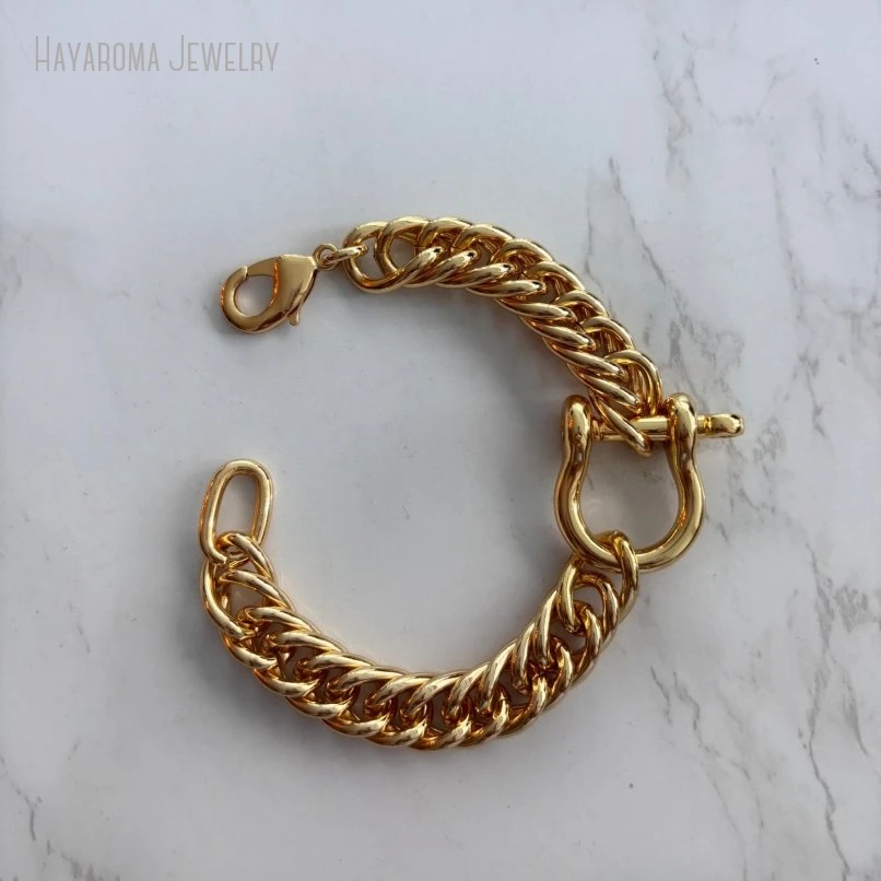 10Pcs Gold Color Braided Chain Bracelet With Screw Carabiner Lock Everyday Stacking Jewelry