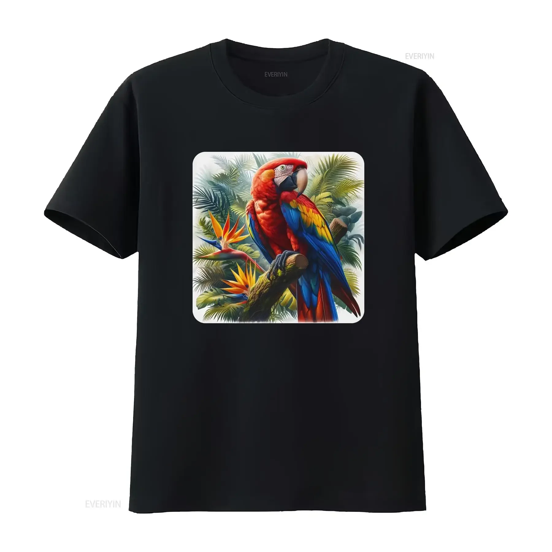 Colorful Parrot T Shirt Macaw Jungle Bird Lover Birder Watcher vintage Washed designer clothes Unisex Soft Slightly Stylish