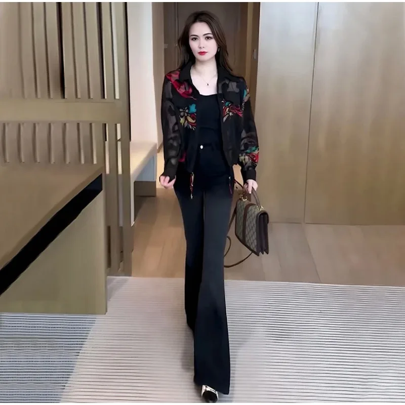 Print Blouse Jacket Women Long Sleeve Shirt Lightweight Design Stylish Tops Sun Protection Clothing Tops Mujer New