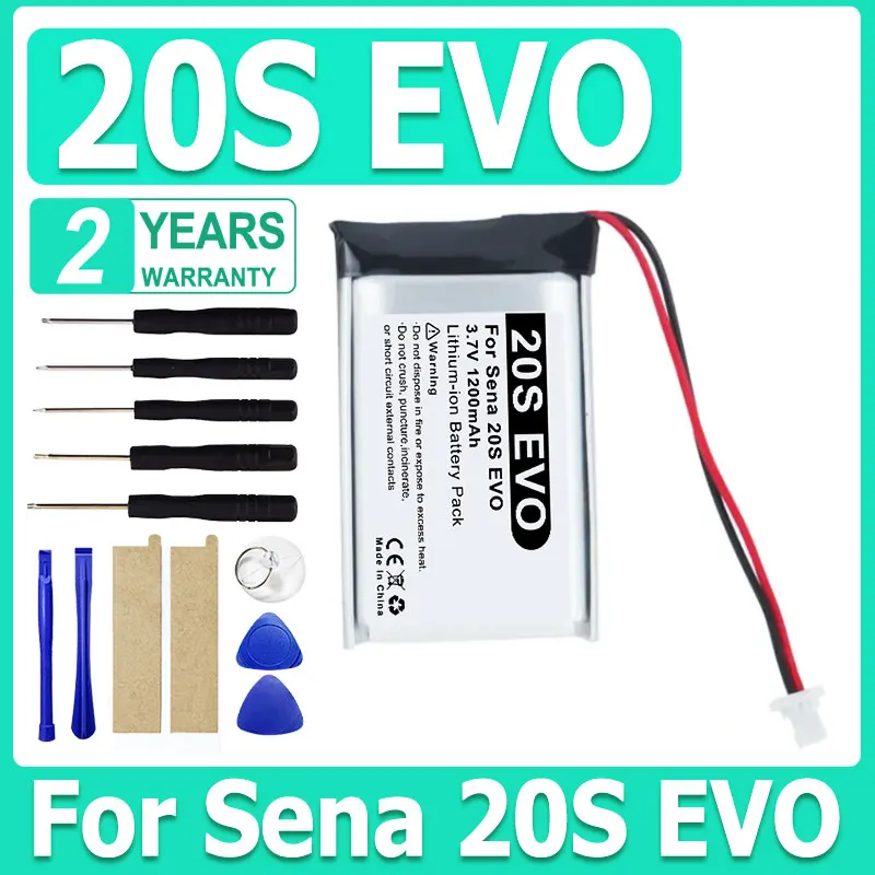 

20S EVO 1200mAh Replaces Battery For Sena 20S EVO 20SEVO Helmet Bluetooth Headset Batterie Accumulator+Tools
