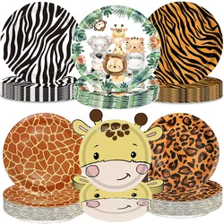 7inch Jungle Safari Wild Animal Paper Plates Safari Animal Disposable Paper Plates Baby Shower Birthday Animal Theme Party Decor