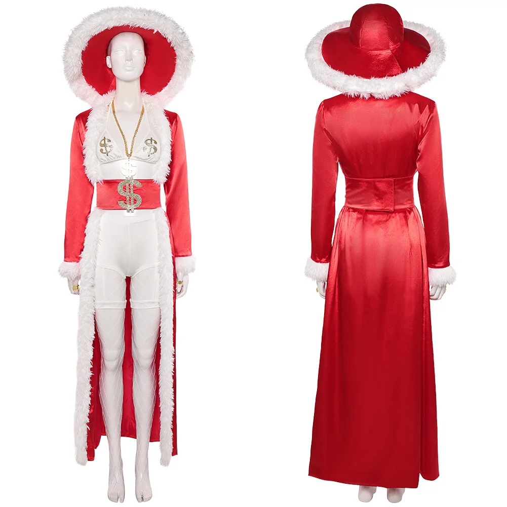 

Хэллоуин Вечеринка Красный Костюм Шляпа Наряды Белый Комбинезон Красное Пальто Шляпа Аксессуары Костюм Карнавальная Вечеринка Взрослые Женщины Косплей Платье