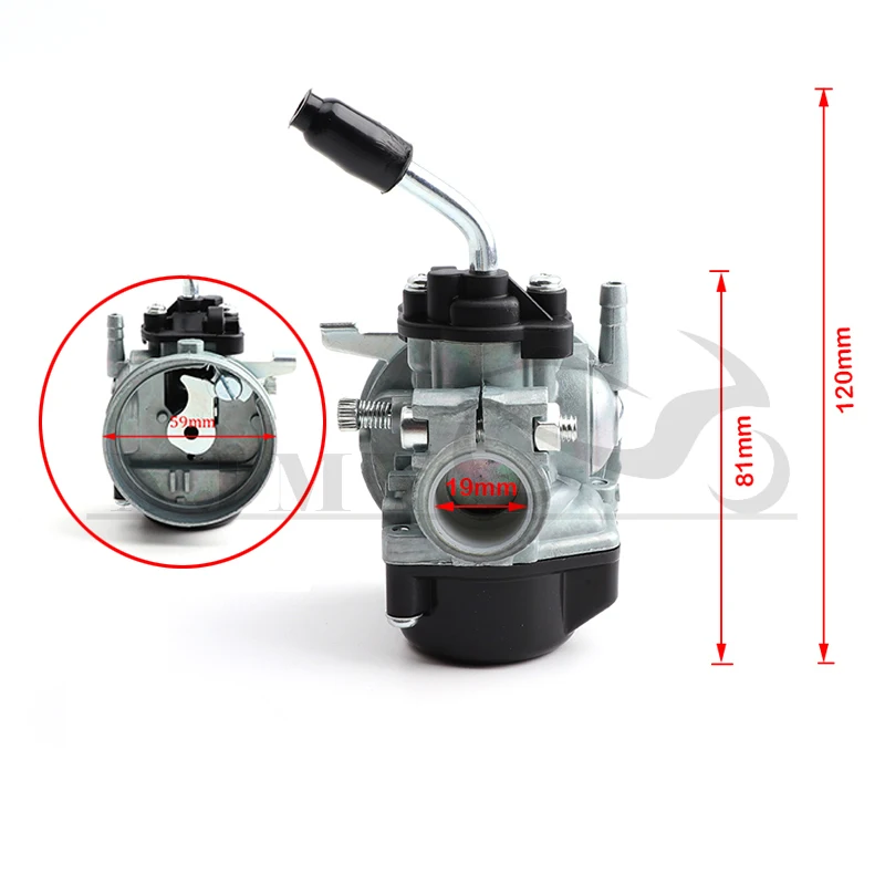 Motorcycle 19mm Carburetor Water-cooled for 47cc 49cc 2-stroke Mini Moto Pocket Bike Dirt Pit Bike ATV Quad