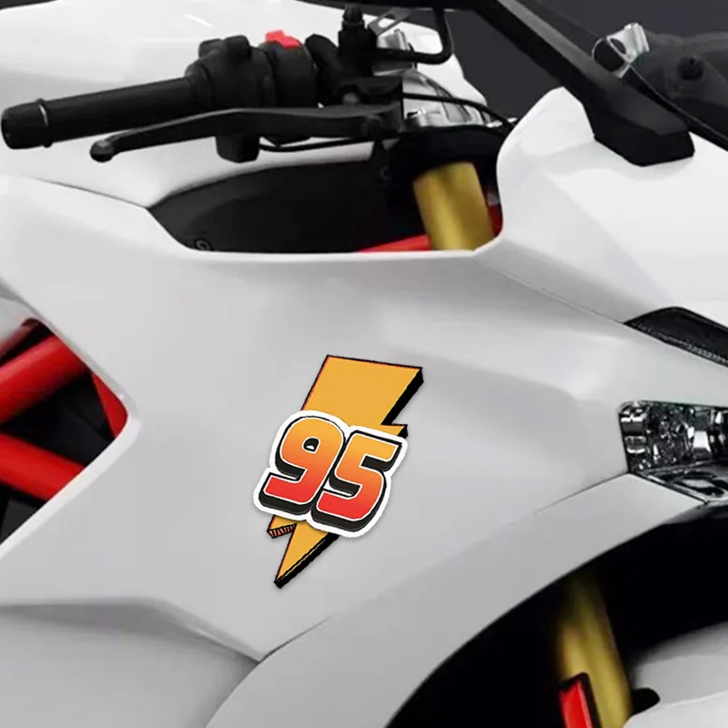 2Pcs/set Lightning 95 Car Sticker Waterproof Vinyl Decal for Motorcycle Fuel Tank Car Body Window Bumper