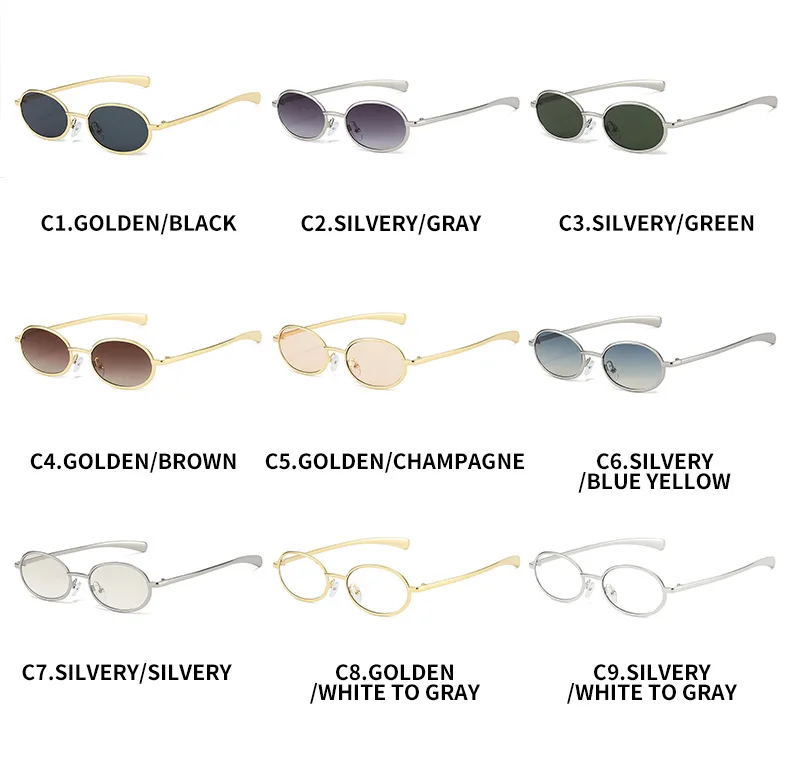 2025, Y2k-Sonnenbrille für Damen und Herren, oval, Punk-Stil, Metall, stilvoll, Sonnenschutz, UV400, Party, Straßenbrille – Detail 7