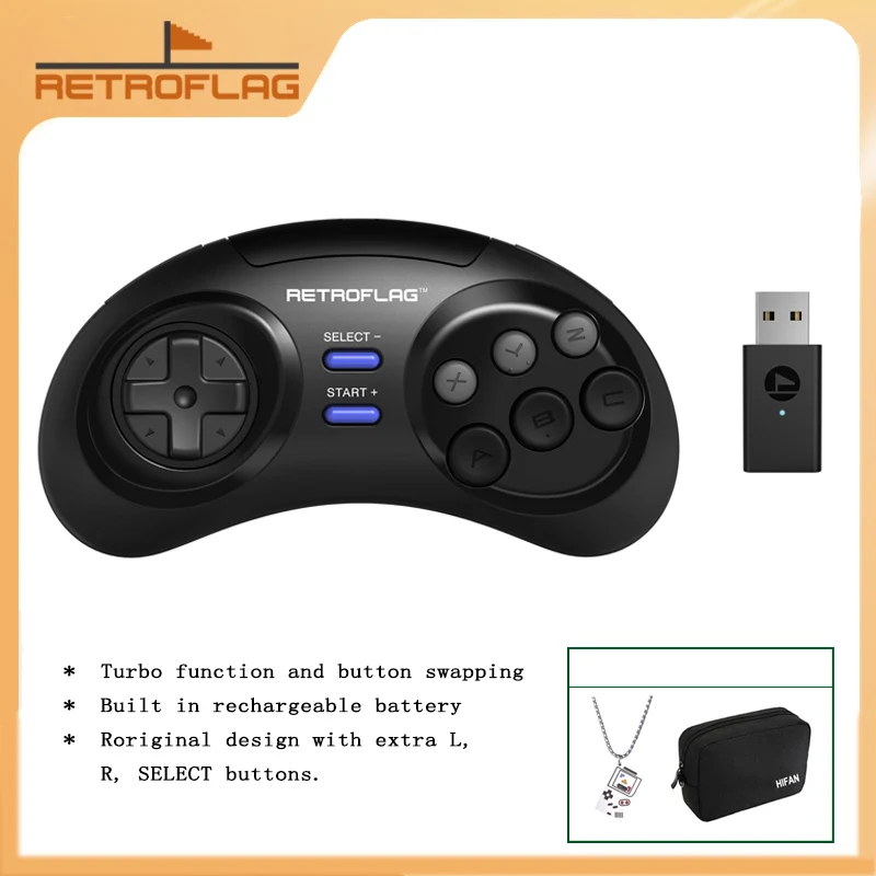 RETROFLAG Classic 2.4G Game Controller-M Wireless Gamepad Compatible with Switch, Windows, MD mini/mini 2 and Raspberry Pi