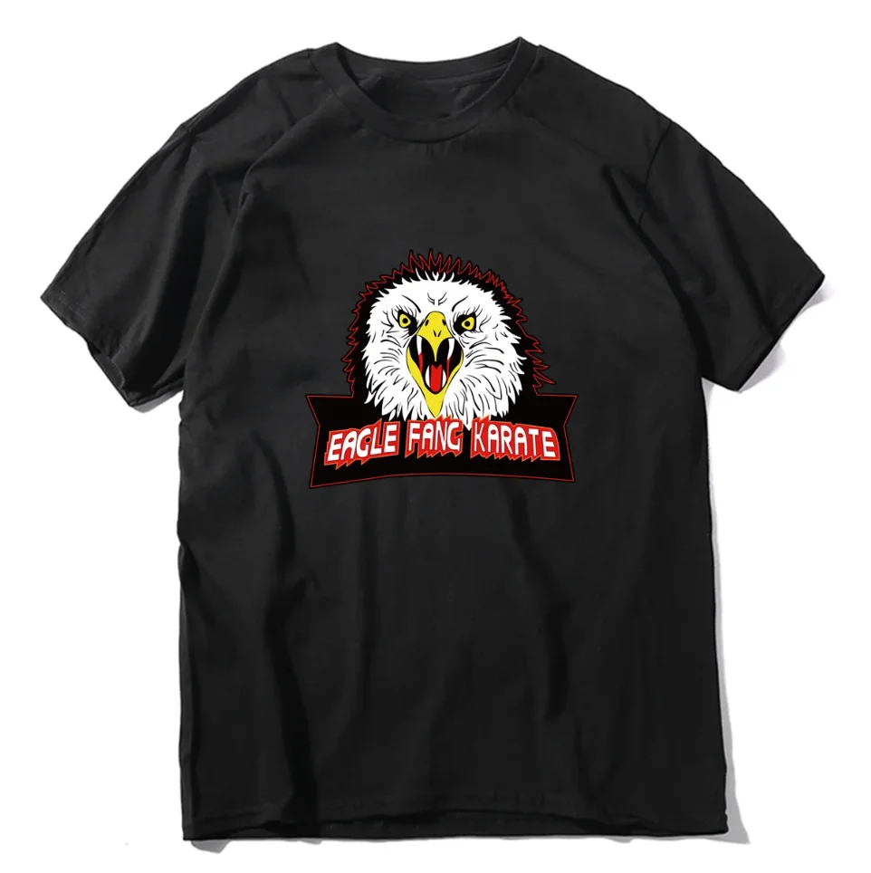 Unisex 100% Cotton Eagle Fang Karate Cobra Kai Movie Inspired Funny Summer Men\'s T-Shirt 80s Retro Women Soft Tee Gift Tshirt