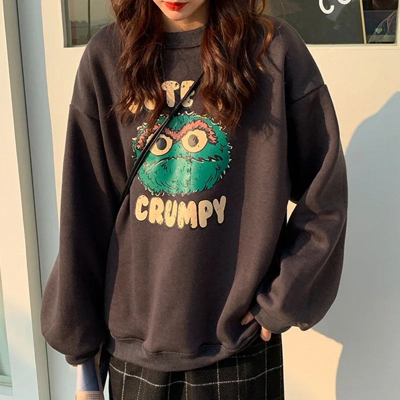 

Autumn Oversized Kawaii Anime Hoodie Women Casual Cartoon Print Sweatshirt Long Sleeve Pullover Korean Vintage Streetwear Tops