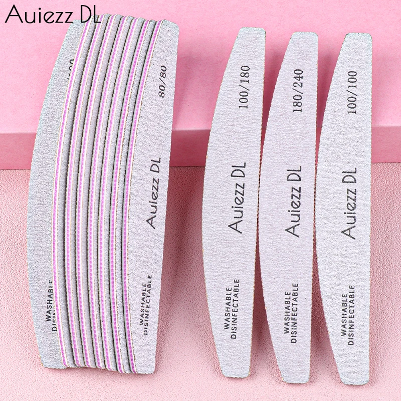

50Pcs 100/180 Grit Double Sided Nail Buffer Block Grey Sandpaper Nail File Manicure Pedicure Polisher Tools Accessories