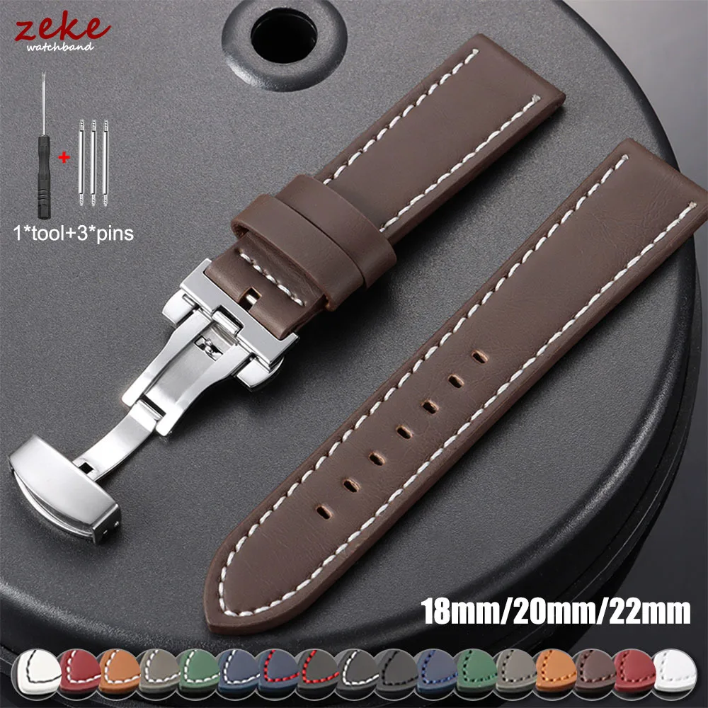 Vintage Stitching Sportuhrenarmband 18mm 20mm 22mm Universeller Ersatz-Armbandriemen Weiches Casual-Uhrenarmband für Herren für Smartwatch