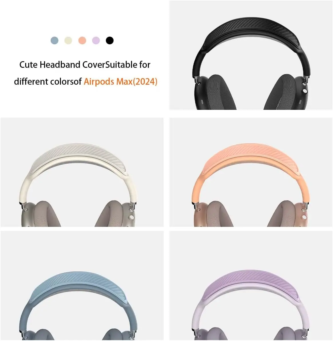 

Headband Cover Suitable For AirPods Max Headphone Washable Flexible Silicone Cushion Case Headset Head Band Protector Covers