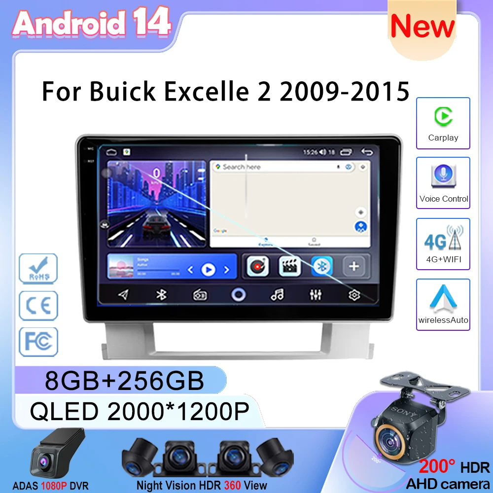 Android Car For Buick Excelle 2 2009-2015 For Opel Astra J 2009-2017 Stereo Unit Multimedia Radio Video Player GPS Wireless 4G