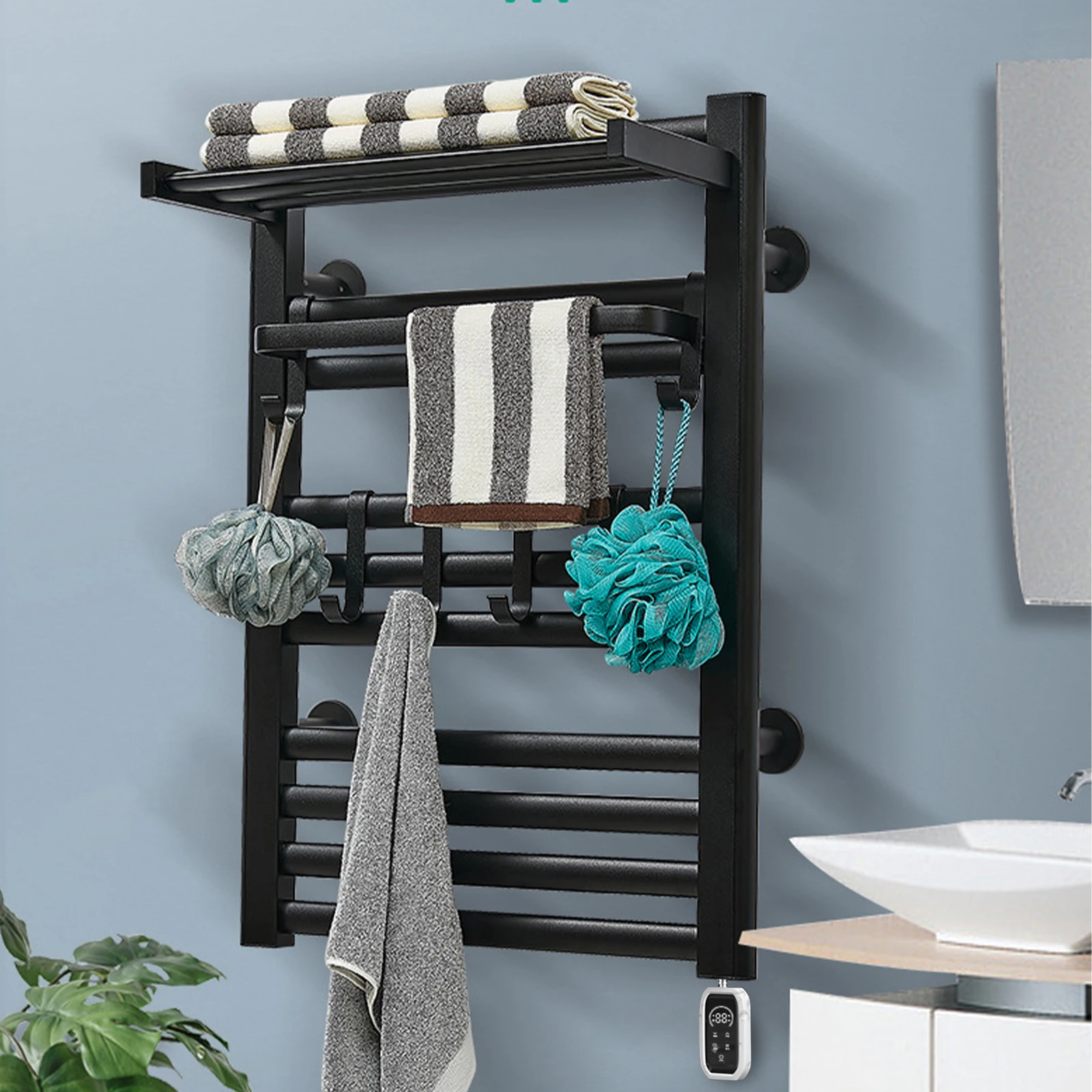 

Heated Towel Rack, Wall Mounted hot Towel Warmer for Bathroom, Hardwired or Plug-in Models