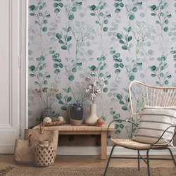 1PC watercolor green tree leaves pattern thickened moisture wallpaper self-adhesive waterproof bedroom background wall seamless