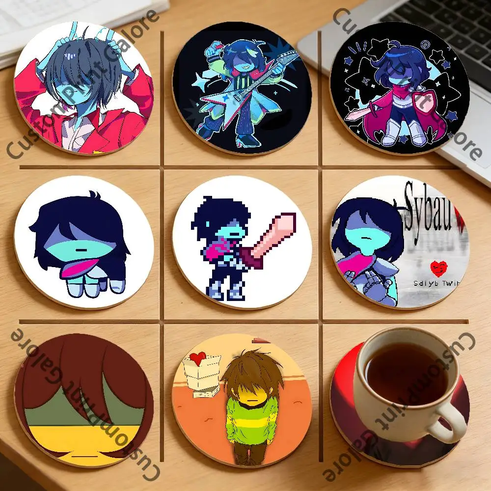 

Kris Natural Pine Wood Round Coasters Non-Slip Heat-Resistant Cup Mats for Coffee Drinks