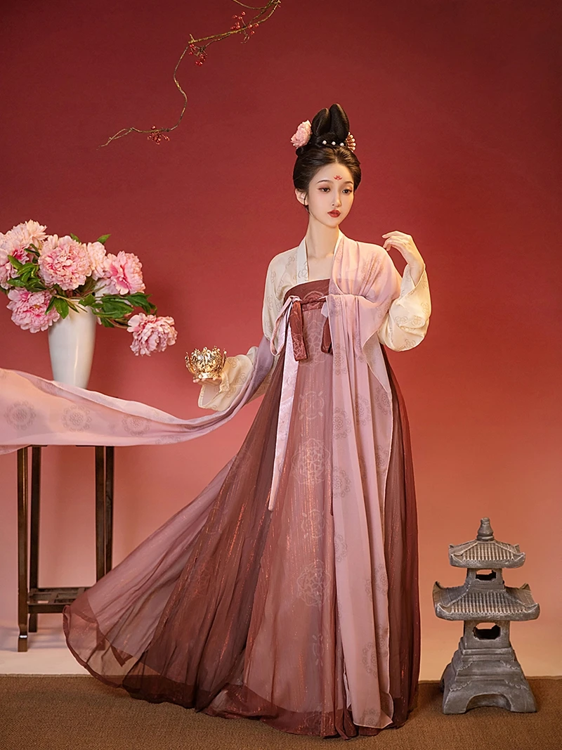 

Оригинальная серия Hanfu: модель «Почитание Чанъаня» в стиле Тан, цельное платье с восемью юбками, модель «Возрождение», юбка-футляр до груди, юбка-футляр «Семь Мяо» в стиле Анси...