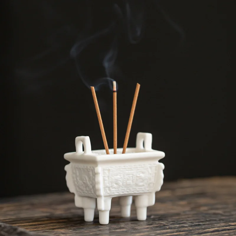 Incense holder ceramic tripod incense burner for home use, Zen tea ceremony for Buddha incense holder incense burner
