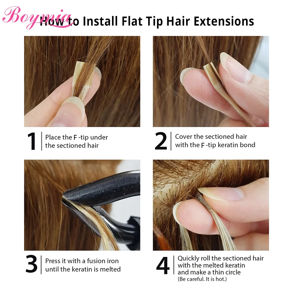 Boymia ストレートフュージョンフラット先端人毛エクステンション 14 "18" ケラチンカプセル髪オンブルブロンド色 1 グラム/ストランド 50 グラム