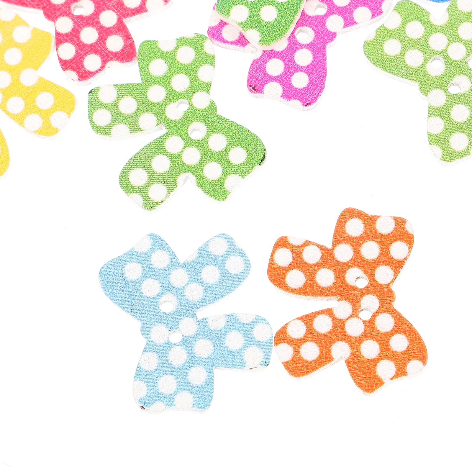 50 قطعة أزرار Bowknot الخشبية أزرار الخياطة اليدوية الزخرفية للملابس DIY الحرف استبدال زر للخياطة