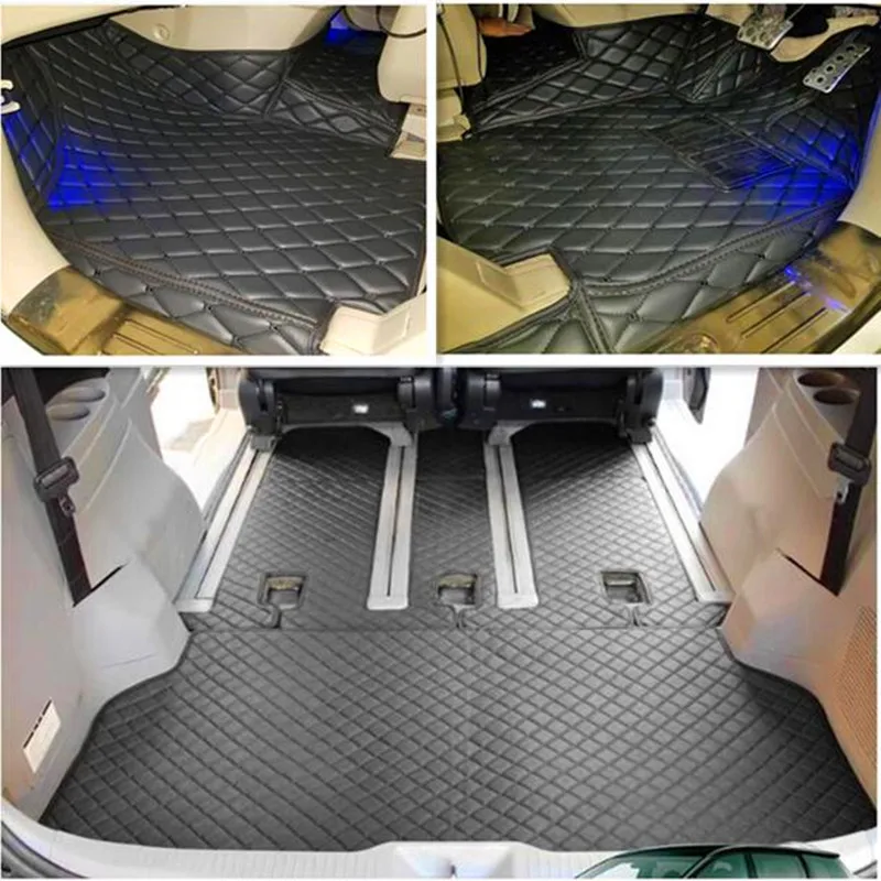 

Высококачественные коврики, специальные автомобильные коврики + коврик в багажник для Toyota Estima 7 8 мест с правым рулем 2021-2006, водонепроницаемые ковры
