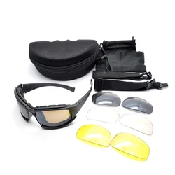 Destroy AndrC5/X7-Lunettes de soleil polarisées pour hommes, lunettes de sport Airsoft, lunettes de soleil à 4 lentilles, lunettes de protection de tir militaire de l'armée