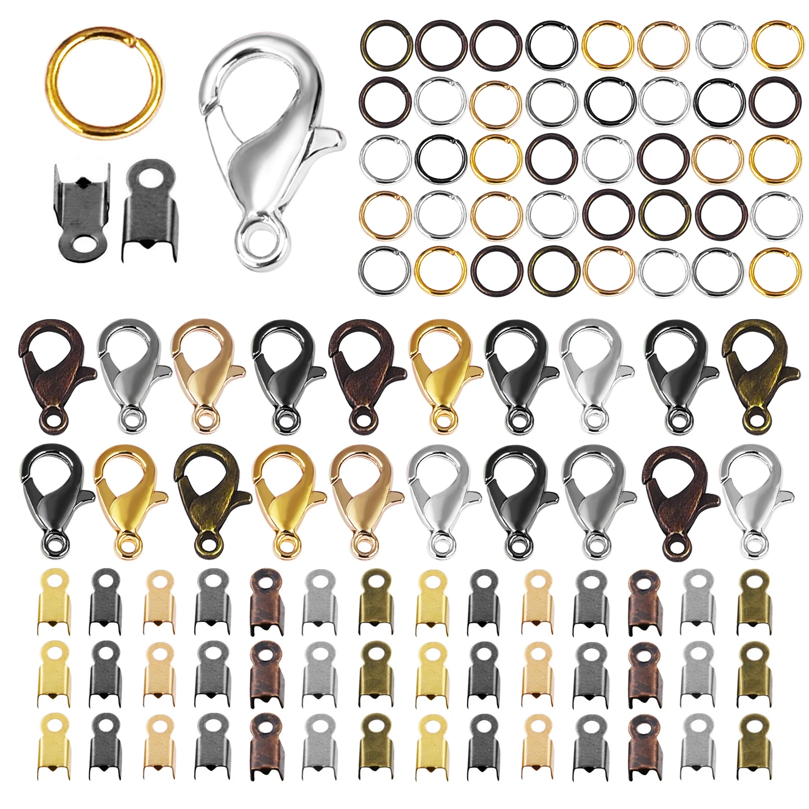 

Colorful Stainless Steel Gold Plated Lobster Clasp Hooks Set For Necklace&Bracelet Chain DIY Fashion Jewelry Findings 100pcs/Lot