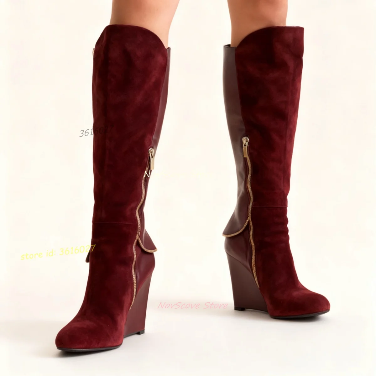 

Замшевые сапоги до колена на танкетке с застежкой-молнией, кожаные ботильоны с острым носком, сексуальные женские вечерние платья на резиновой подошве, длинные ботильоны